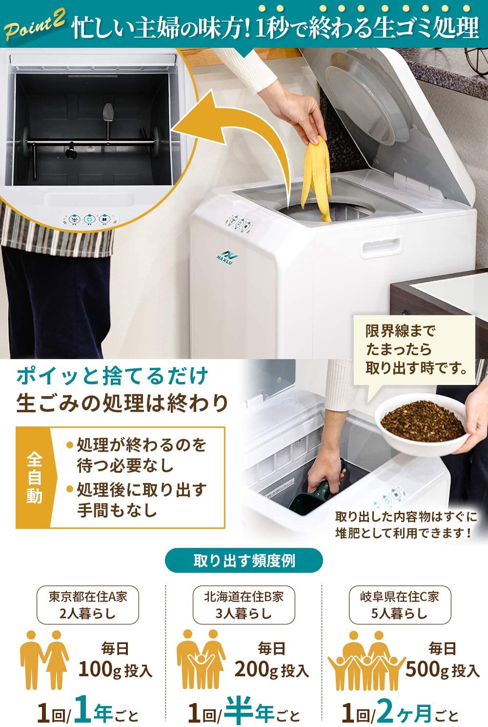 家庭用生ごみ処理機　NAXLU（ナクスル）