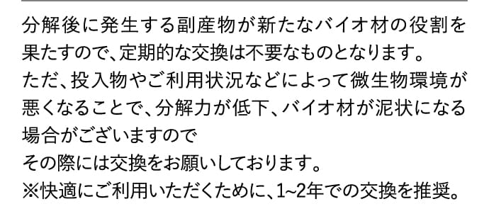 定期的な交換は不要です