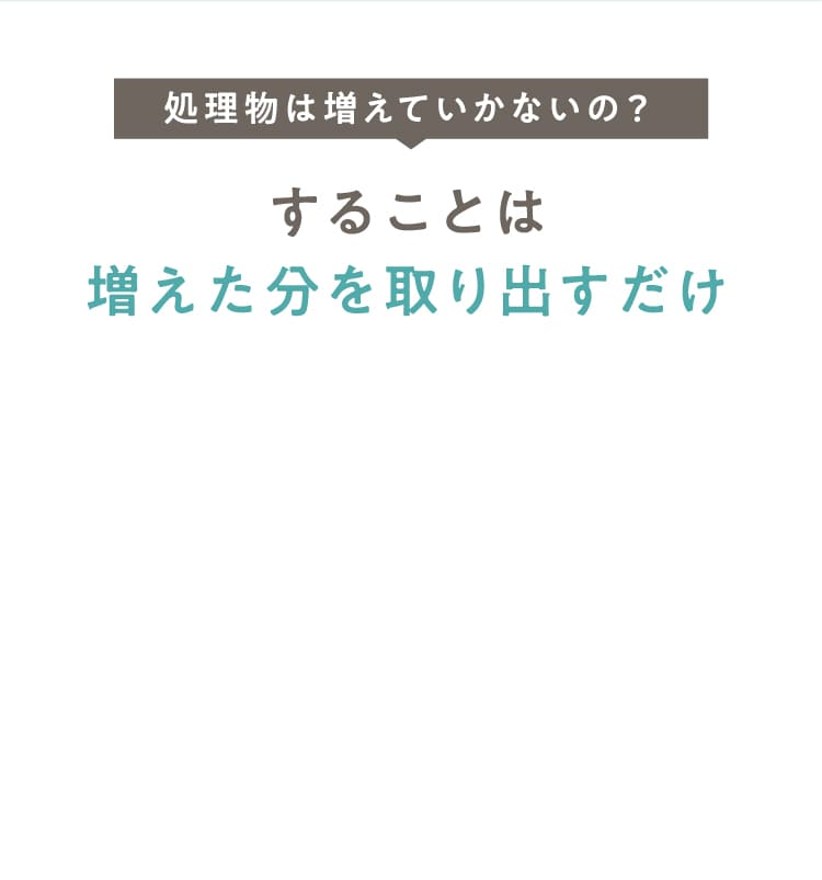 することは増えた分を取り出すだけ