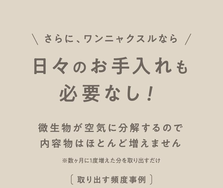 日々のお手入れも必要なし！