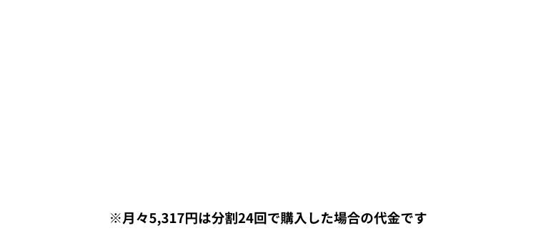 ※月々5,317円は分割24回で購入した場合の代金です