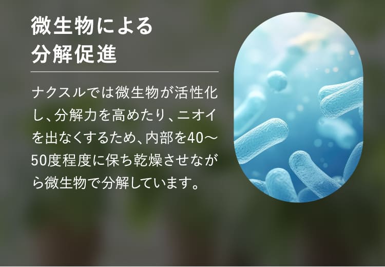 微生物による分解促進
